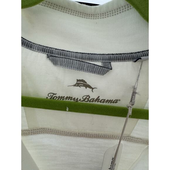 NWT Tommy Bahama Tobago Bay Half-zip Sweatshirt Men's Small Coconut Ivory Xl - Picture 2 of 11